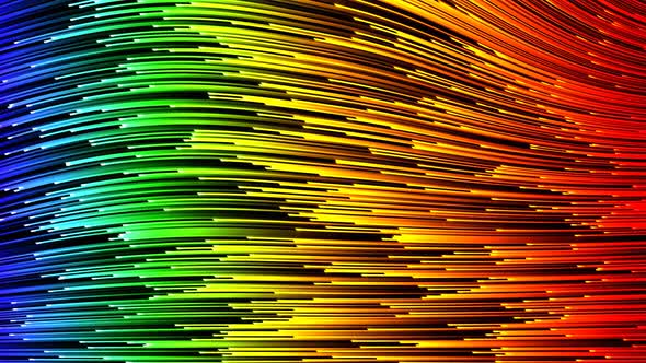 4K Abstraction, animated particles and lines. Elements of the virtual space. Lighting neon curves alt