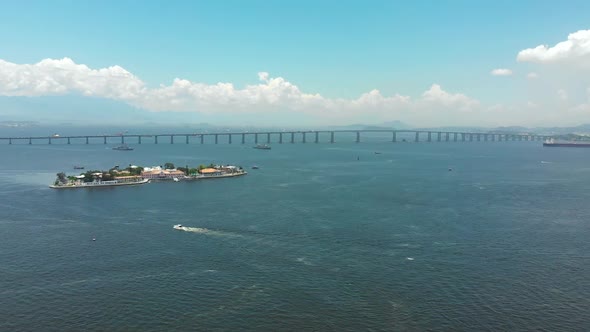 Rio Niteroi Bridge, President Costa E Silva (Guanabara Bay, Rio De Janeiro, Brazil) Aerial View 