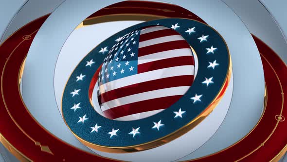 United States of America Map with Flag 4K alt