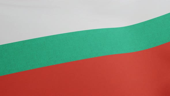 National Flag of Bulgaria Waving Original Size and Colors 3D Render Zname Na Balgariya or Republic alt