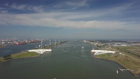 Deltaworks Maaslandkering Maesland barrier near Rotterdam in the Netherlands alt