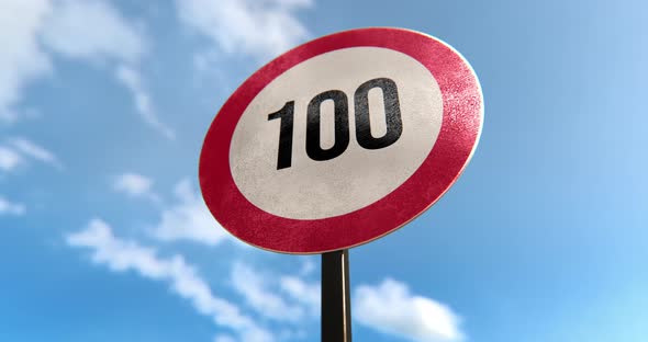 100 Max Speed Limit Sign - 4K alt
