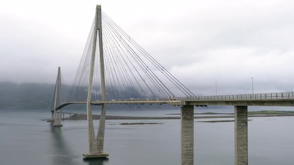 Tjeldsundbrua Bridge Connecting the Mainland with the Islands in Norway alt