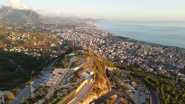 Aerial View Alanya Turkey  Resort Town Seashore alt