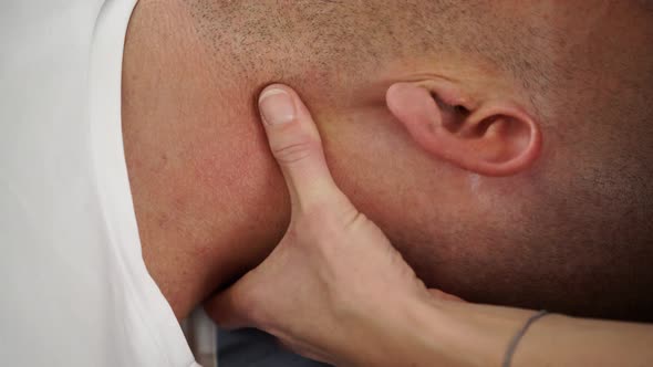 Closeup Lateral Neck Massage