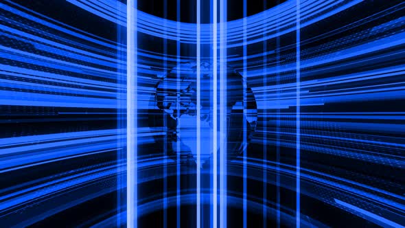 Technology Blue Color Cyberpunk Hologram Earth Animated alt