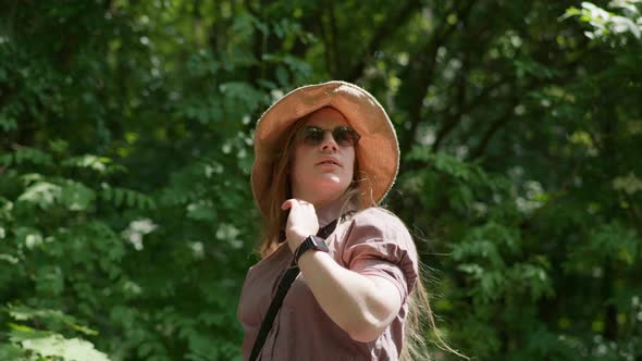 Romantic Girl Walking in the Woods alt