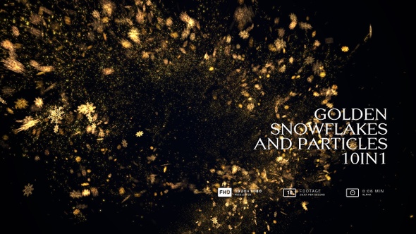 Golden Snowflakes And Particles Pack 10in1