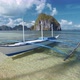 Tourist Banca Boat Float in Morning Light Ready for Island Hopping Trip. Nature Scene of El Nido - VideoHive Item for Sale