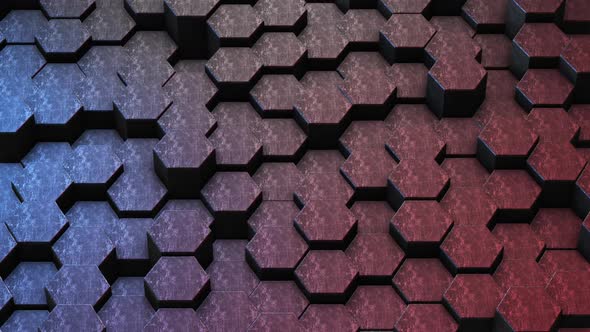 Abstract hexagon form wall moving background, Geometric concept