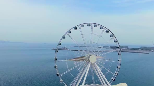 Drone view of Baku Eye, Baku Ferris Wheel, 2022 alt