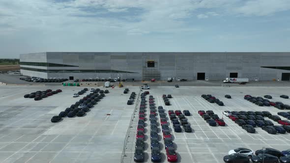 New electric vehicles manufactured at Giga Texas. New Tesla facility in Austin TX, maker of Model Y alt