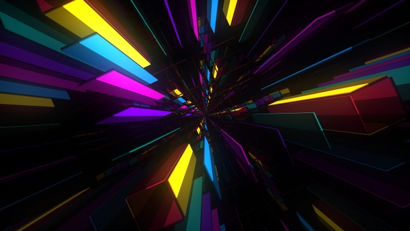 Futuristic Light Tunnel Background 4K 