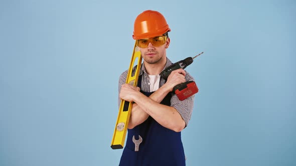 Worker in Hard Hat Protective Goggles alt