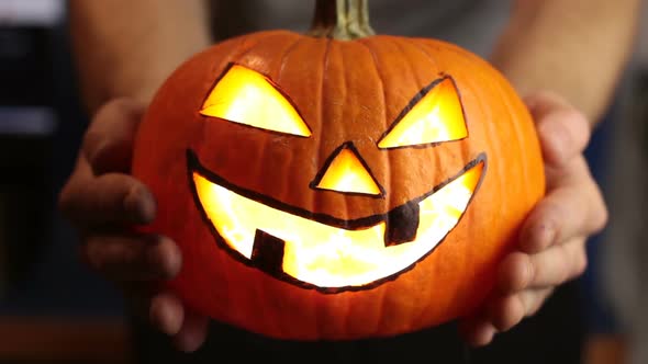 The Young Master Made a Jackolantern for the Halloween Party alt