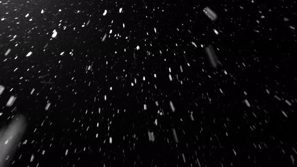 Natural Snow Particles. Black Background by Puzurin | VideoHive