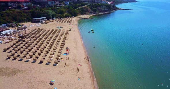 Dron Aerial Video of the Beach in Sveti Vlas Bulgaria
