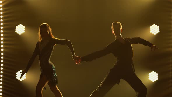 Elements of Classical Ballroom Latin American Dance Performed By Pair of Professional Dancers alt