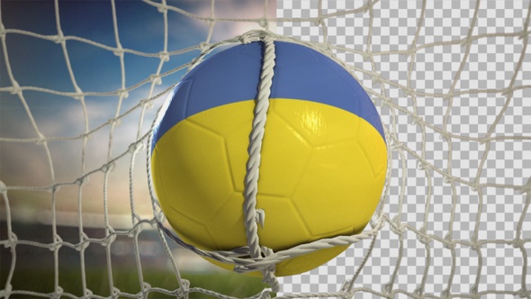 Soccer Ball Scoring Goal Day Frontal - Ukraine