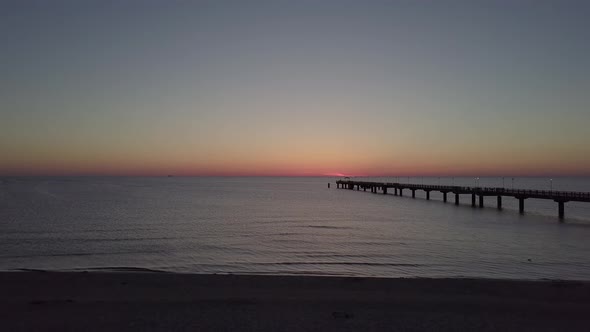 Sunset at the Sea with red Horizon in 4K