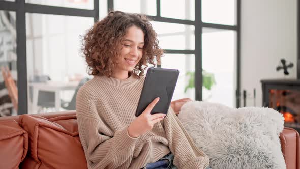 Happy Female Enjoy Lazy Day in Flat