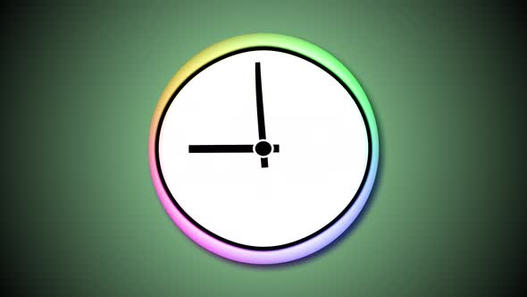 Animated reversed clock. time lapse clock animation. A 30A 31