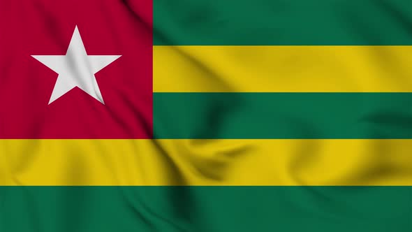 Togo flag seamless closeup waving animation