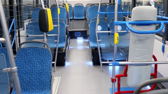 Bus Electric Bus or Hydrogen Bus with Seats for Disabled and Elderly People