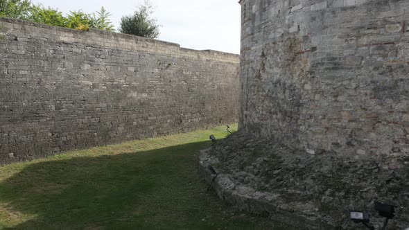 VIDIN, BULGARIA - OCTOBER 10, 2017 Protecting walls inside  Ottoman  fortress called Krepost Baba Vi