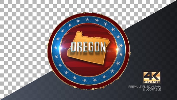 Oregon United States of America State Map with Flag 4K