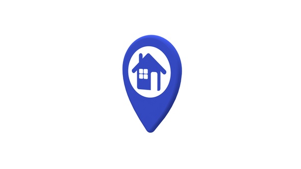Indigo 3D Map Pointer With House Icon V14 alt