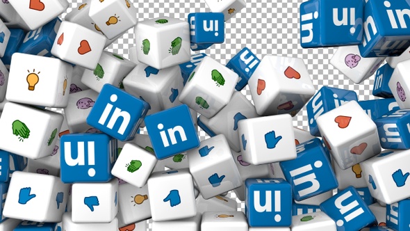 Social Media Icons Transition - Linkedin and Reactions