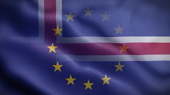 EU Iceland Flag Loop Background 4K