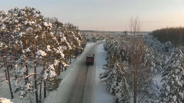 Truck Carries Snow for Processing alt
