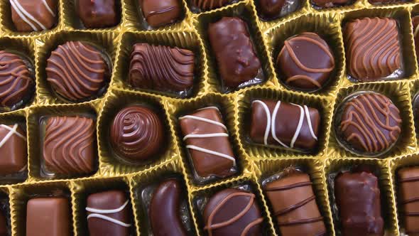 Chocolate Pralines Candies in Box