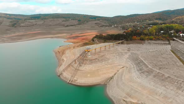 Aerial View Of Tower By Sioni Dam In Georgia alt