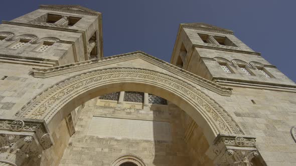 Low angle view of the Church of the Transfiguration alt