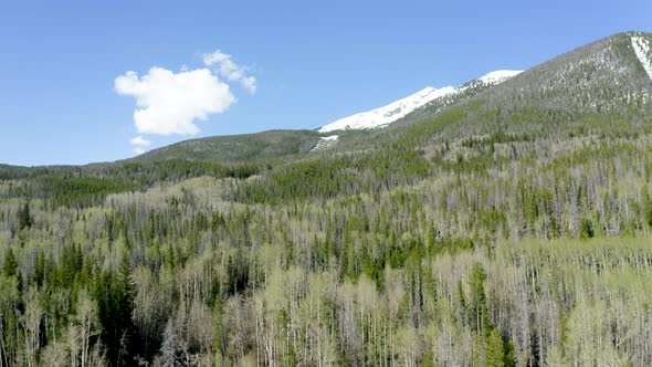 Aerial Establishing Shot of Mountain on the Edge of a Small Town (Frisco, Colorado) alt