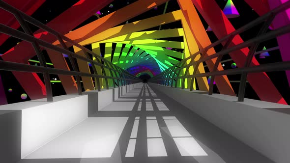 Colorful Bridge Tunnel 4k , Motion Graphics | VideoHive