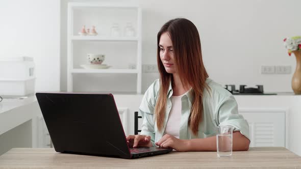 Funny Euphoric Young Woman Customer Celebrating Winning Bid or Getting Ecommerce Shopping Offer on alt