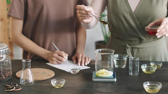 Women Making Face Cream At Home alt