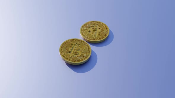 Two bitcoins falling