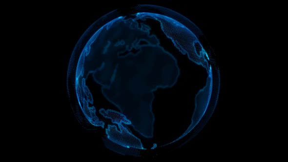 Rotating Digital Global Earth Hud alt