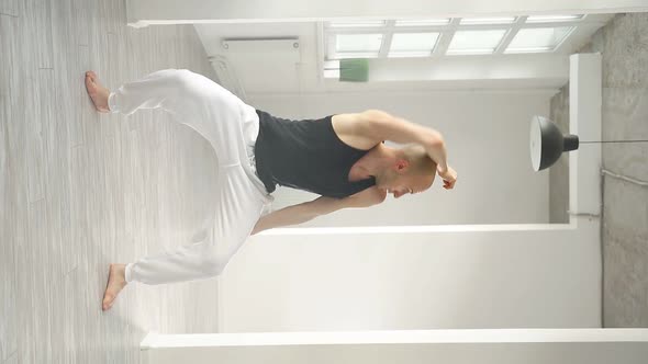 Slow Motion of Young Choreographer Demonstrates Elements of Modern Dance on Camera