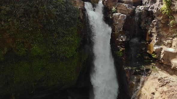 Aerial Shot of the Tegenungan Waterfall on the Bali Island, Ubud. Travel To Bali Concept alt