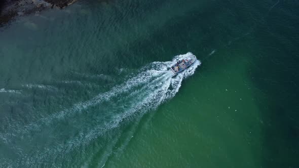 Birds-Eye-View Leisure Fishing Boat River Camel Padstow Cornwall Aerial Overhead
