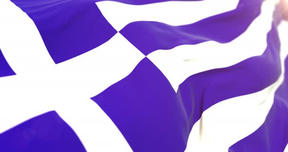 Realistic Greece Flag Close Up 4K Loop alt