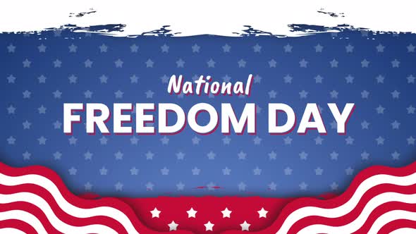 Light Blue background National Freedom Day in 4K