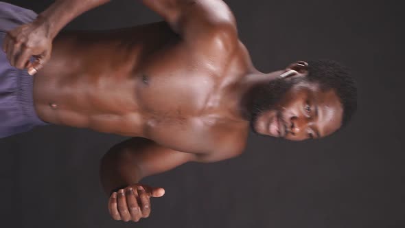 Closeup of a Muscular African American