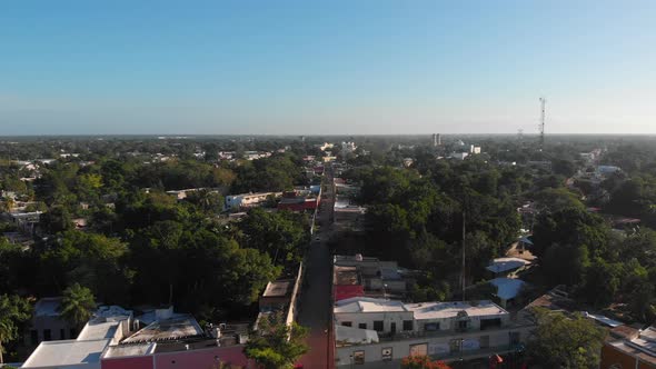 Aerial Drone Video of Valladolid Mexico Yucatan Peninsula